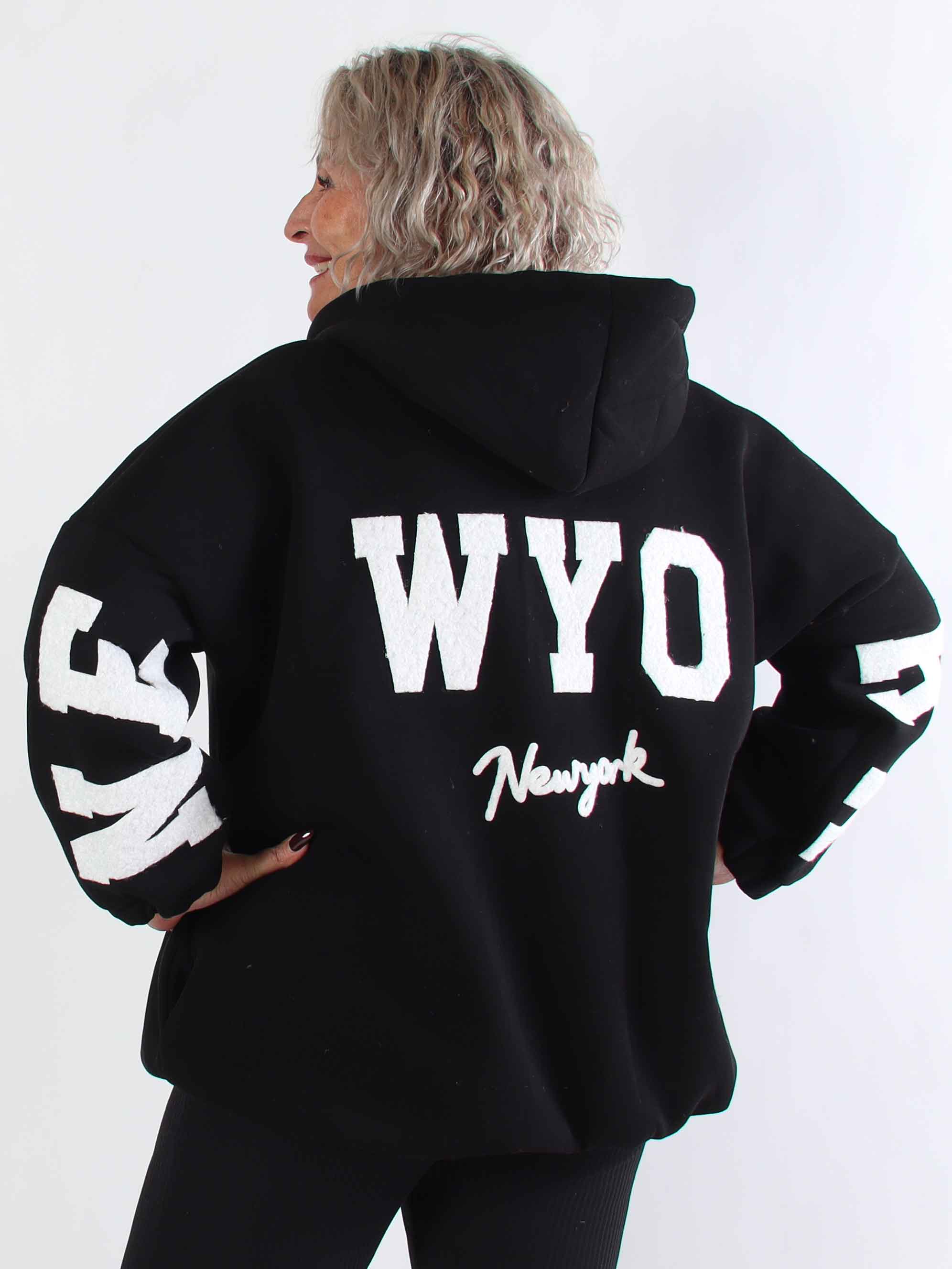 Iverna - Blød plus size oversize hoodie med tekst